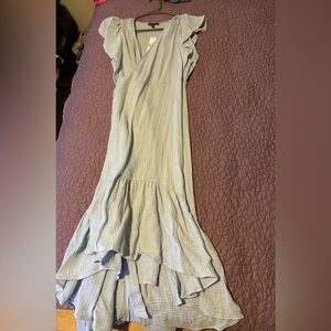 Light blue Drew x anthropology waffle wrap dress